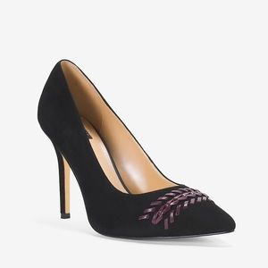 White House Black Market Olivia Stitch Suede Heels